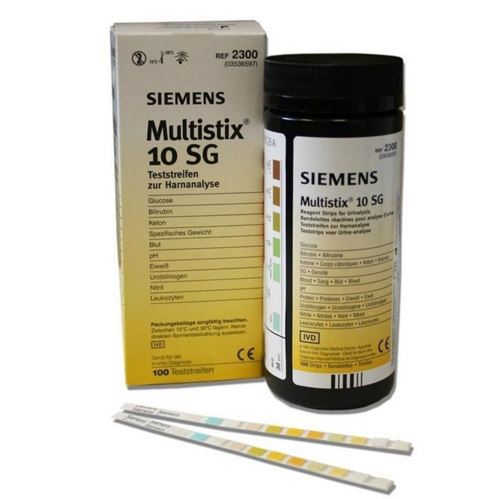 Siemens 2300 2161 Multistix 10 SG Test Strips - 6 boxes of 100/BX - March 2026
