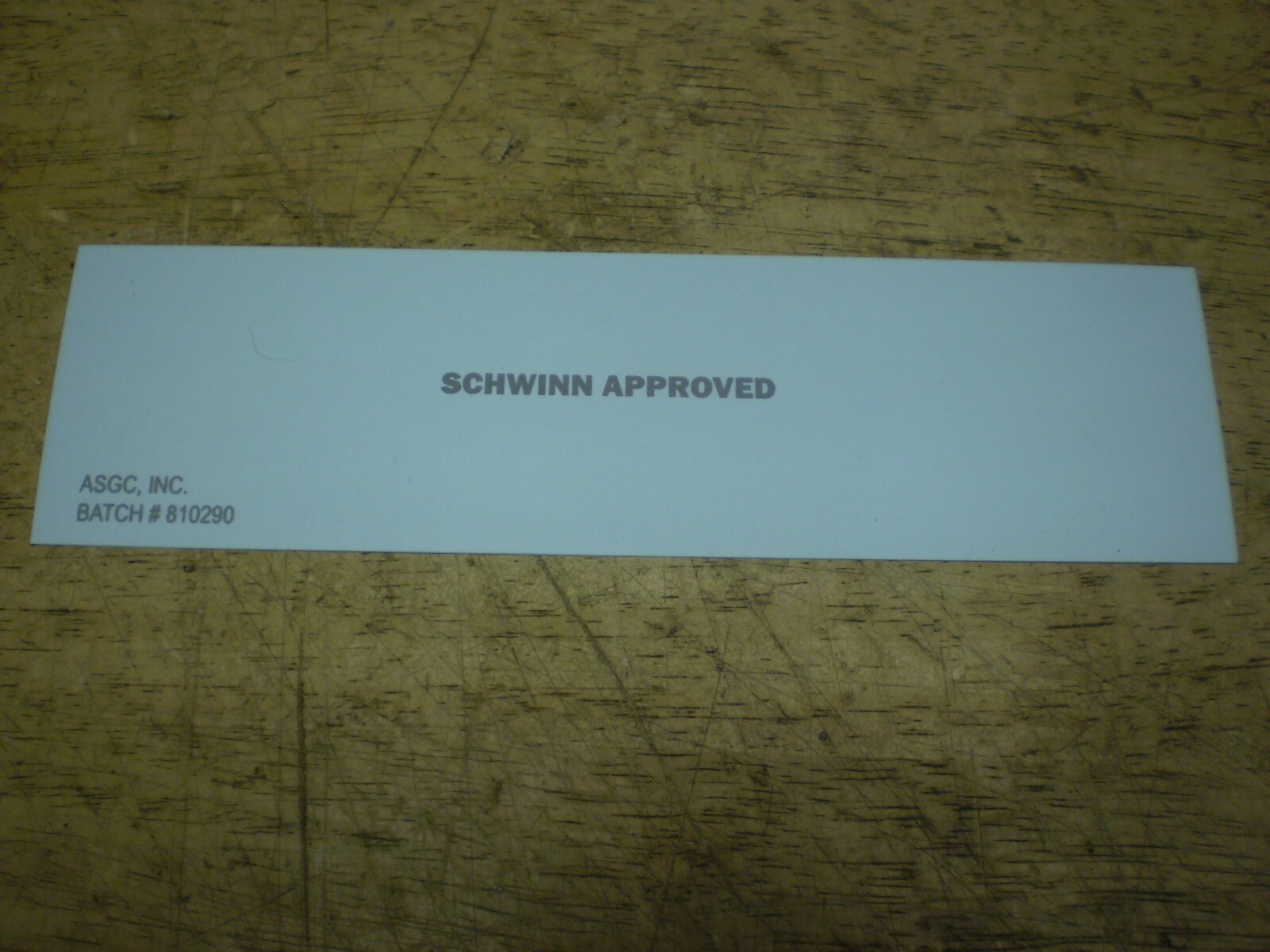 Schwinn Approved Stingray White Top Tube Bicycle Decal Set & Deluxe Slik Chik &&