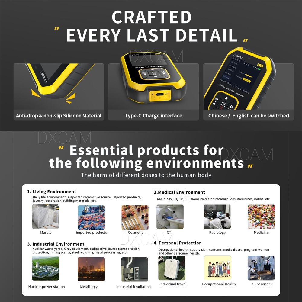 Portable Nuclear Radiation Detector GM Geiger Counter Tube X-Ray Dosimeter LCD