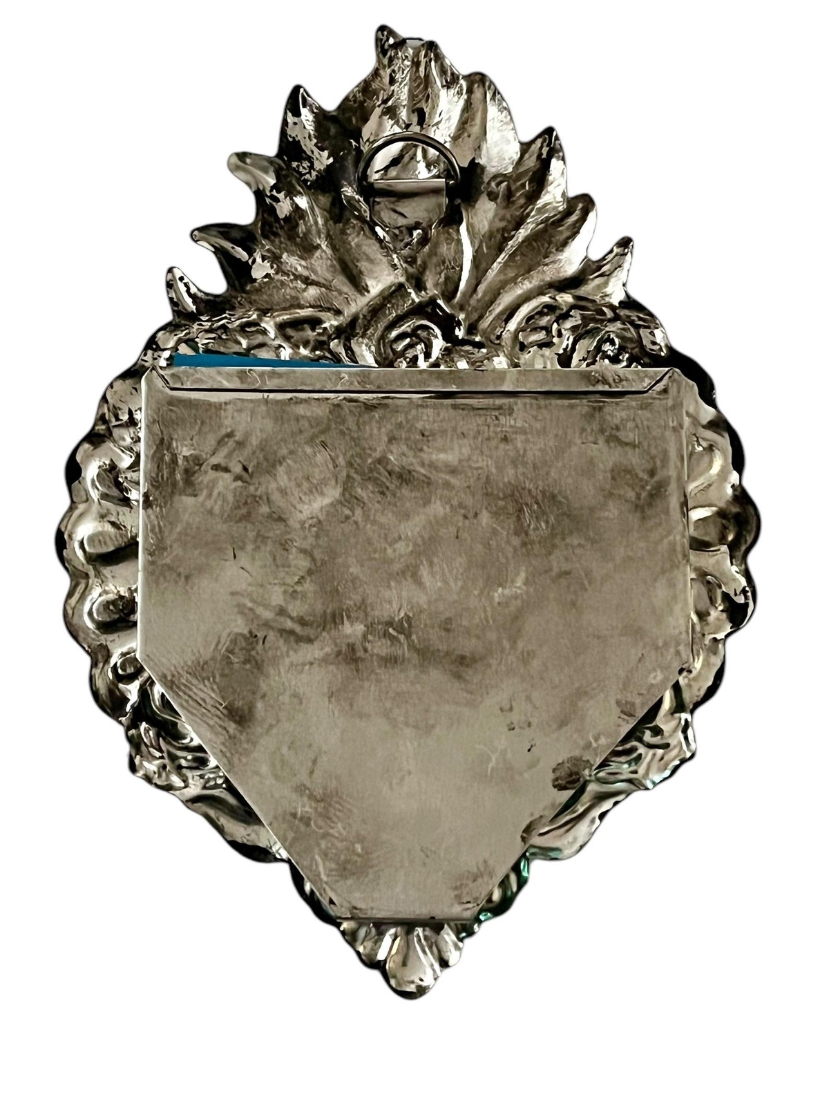 Tin HEART Mirror, Mexican Punched Tin Sacred Heart 8"