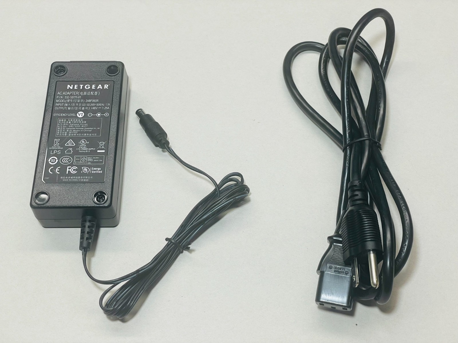 Genuine Netgear AC Adapter 48V 1.25A 60W 2ABF060R 332-10771-01 OEM