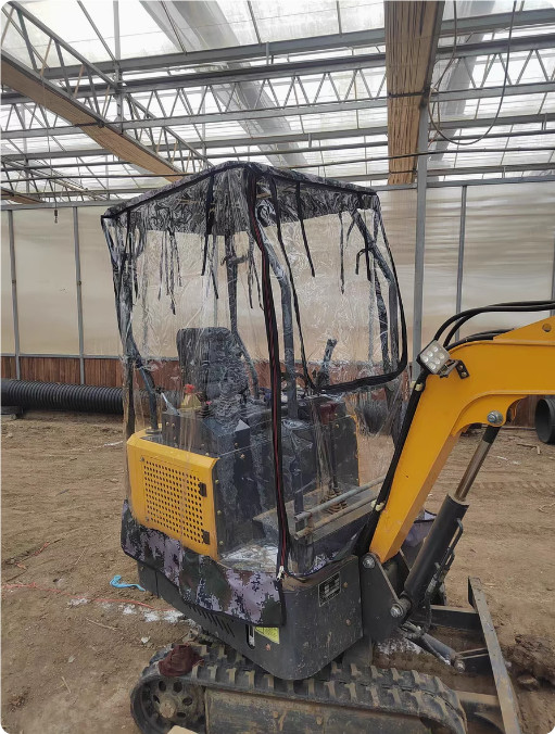 Mini Excavator Windproof Warm PVC Awning Cover with Window