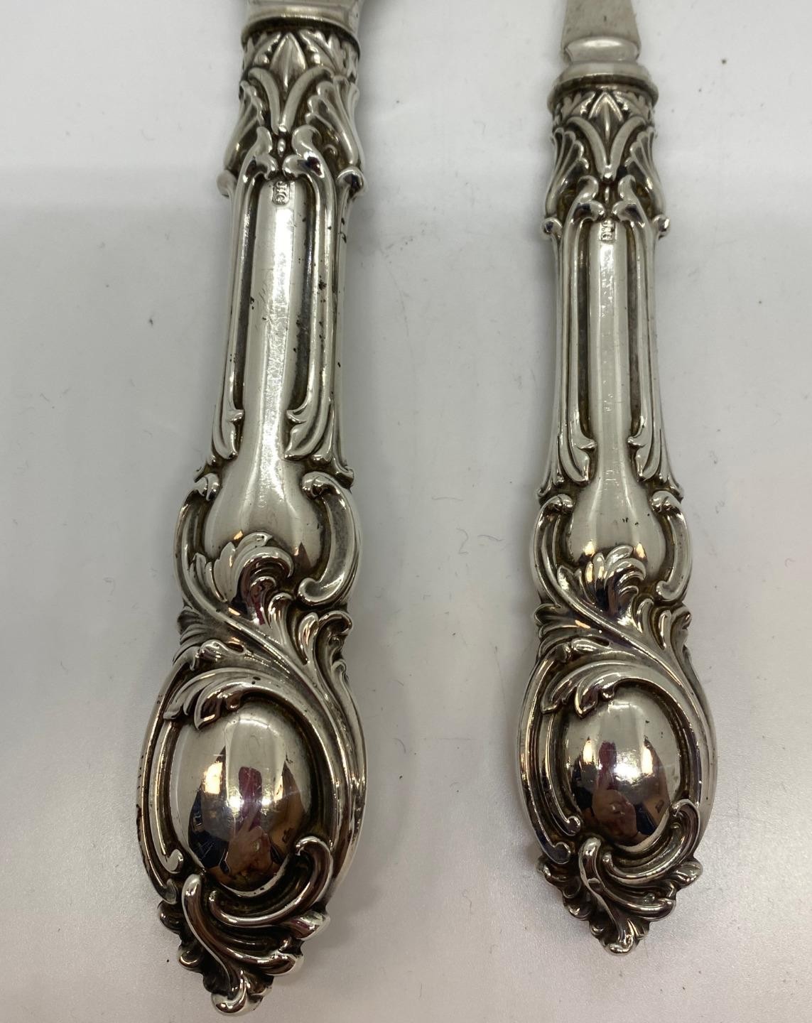John Gilbert Sterling Silver Birmingham Fish Serving Set 1860s No Monogram