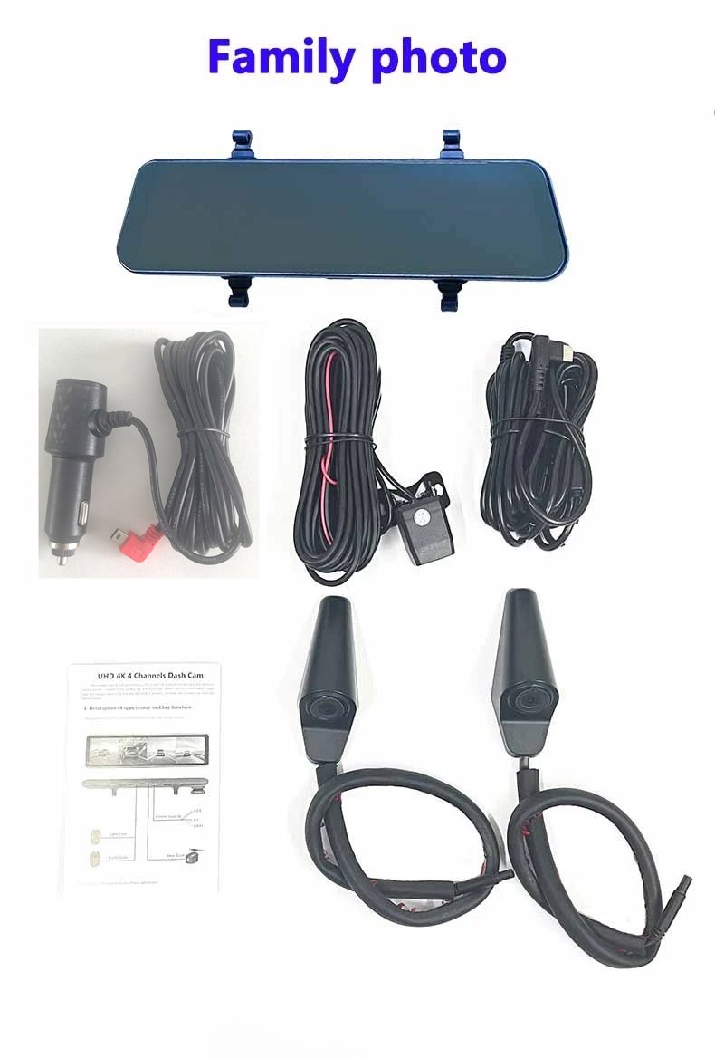 2026 Smart 4K Mirror Dash Cam 4 Channel ADAS BSD WIFI Car Camera Rearview Mirror