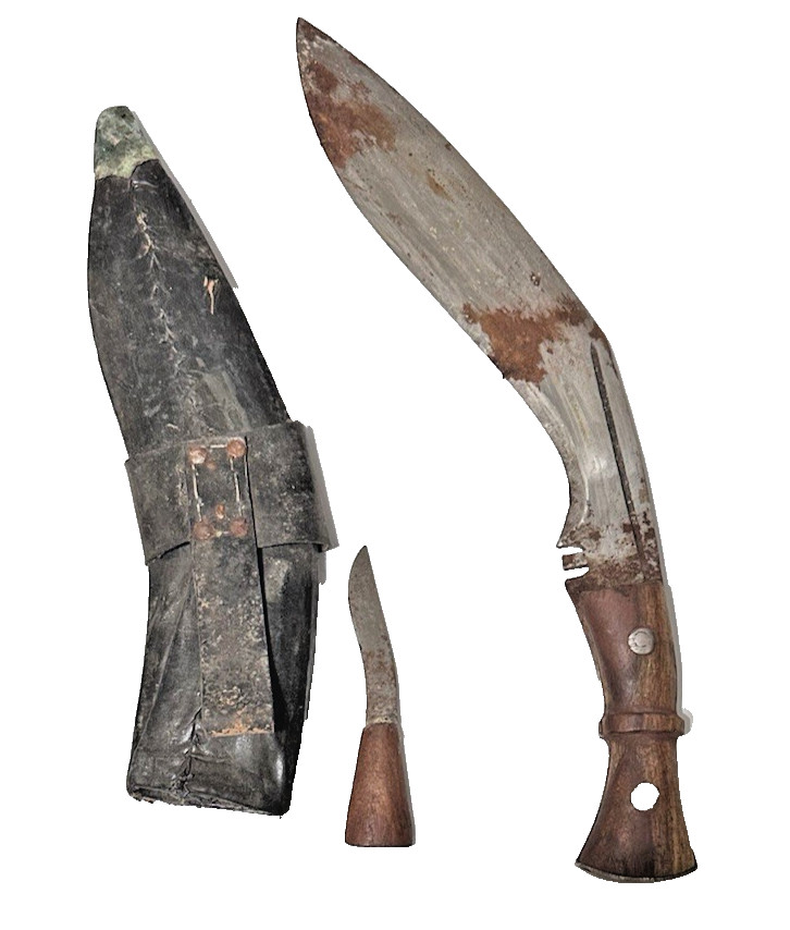 ( # 100) VINTAGE GURKHA KUKRI KNIFE W SHEATH