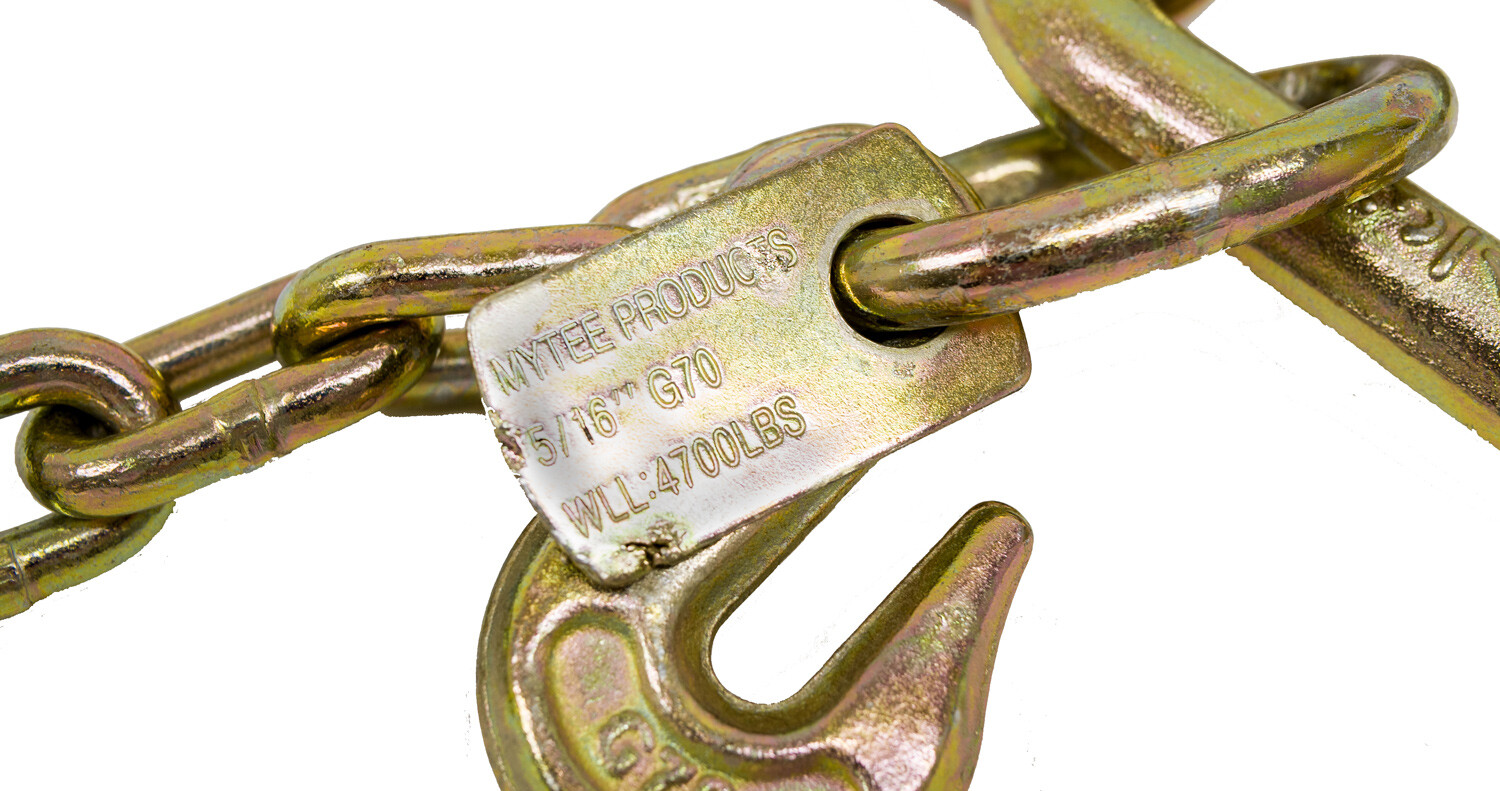 G70 V Chain Bridle w/ 8" Medium J Hook T- Hook & J-Hook w/ Grab Hook 2' Leg