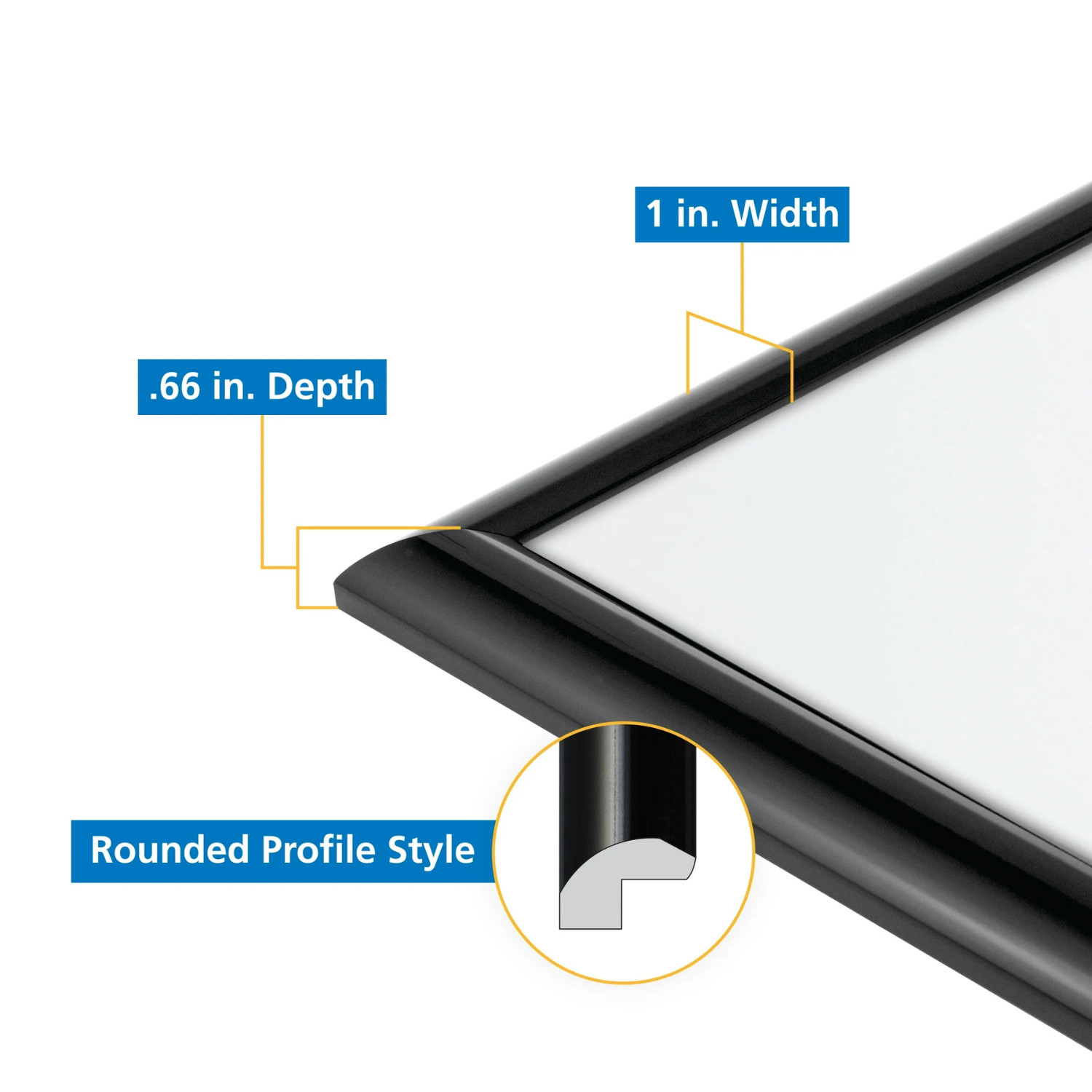 20" x 28" Black Rounded Picture & Poster Wall Frame Home Decor, Modern Style