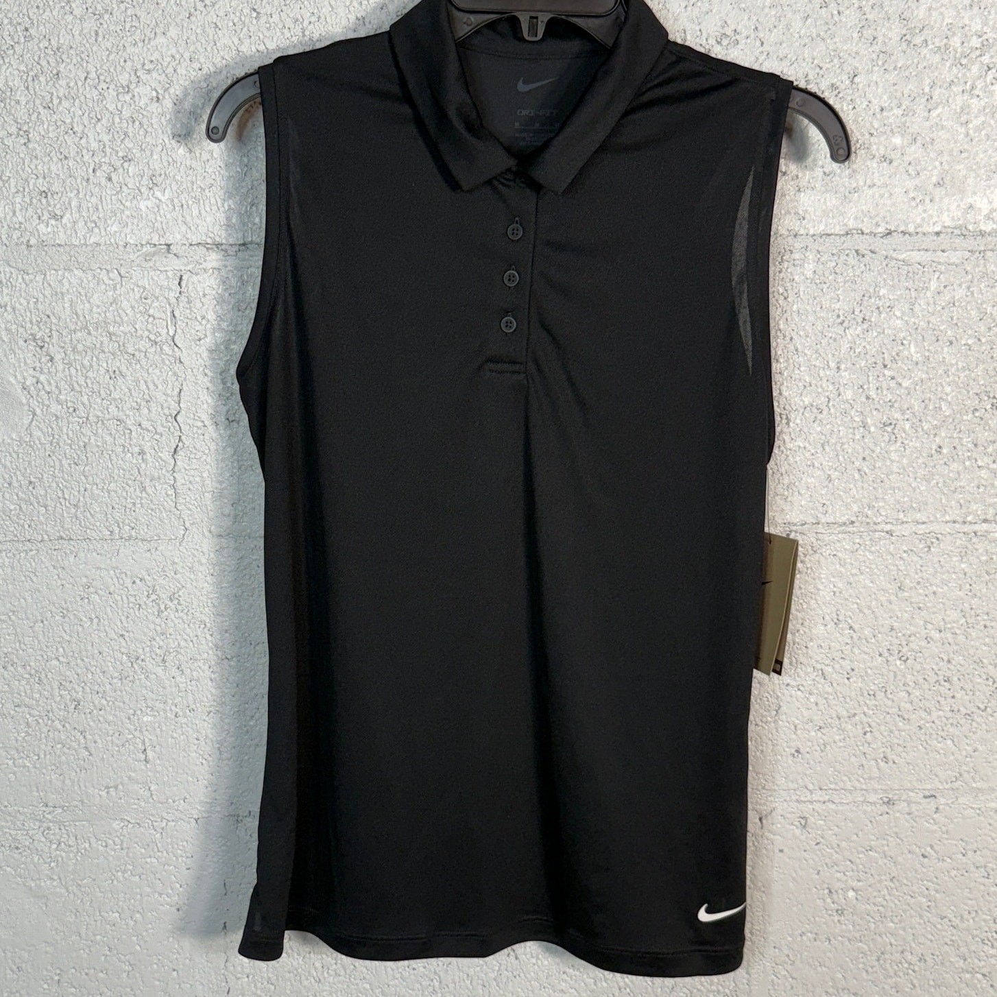 Nike Dri-FIT Victory Sleeveless Golf Polo, black/white Medium