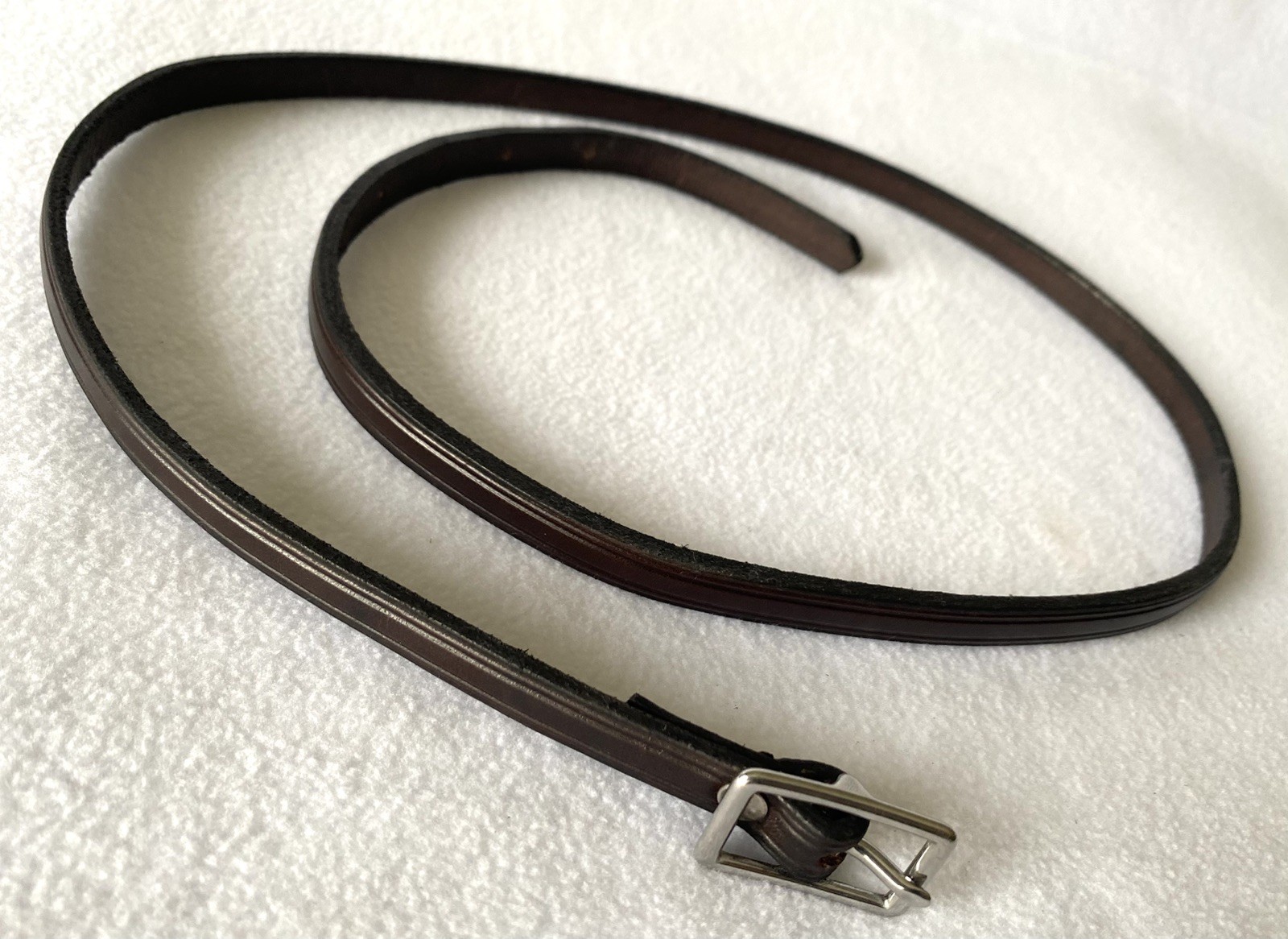 NEW Top Grain DARK Oil LEATHER Replacement Bridle THROATLATCH Strap 45"x 1/2"