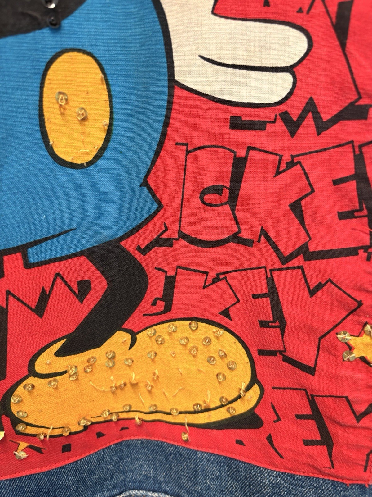 Mickey & Co. VTG Denim Jacket Large Mickey Mouse Embellished Disney Unisex 90