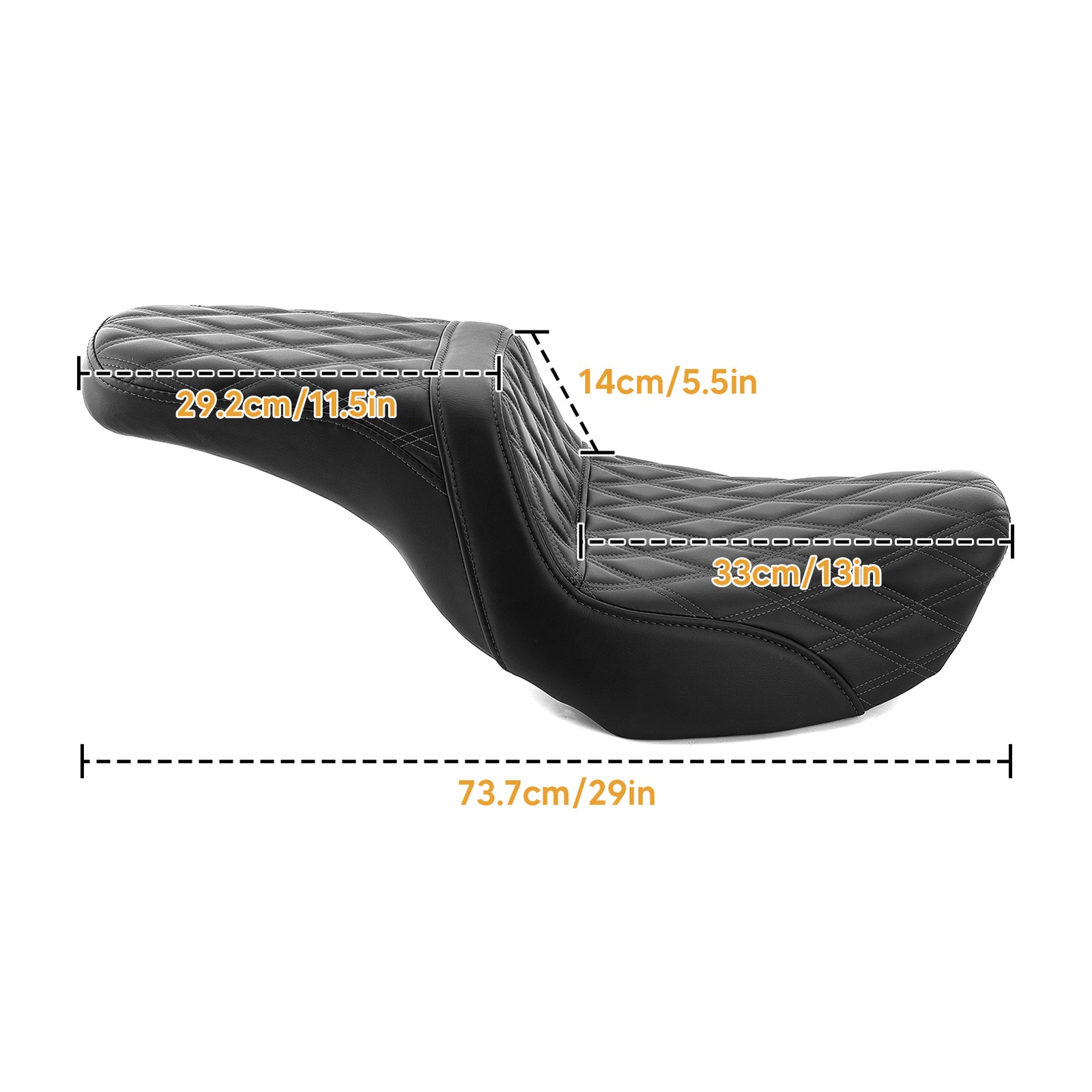 Step-Up Front LS Seat Black Double stitchin For Harley Dyna Fat Bob FXDF 2008-17