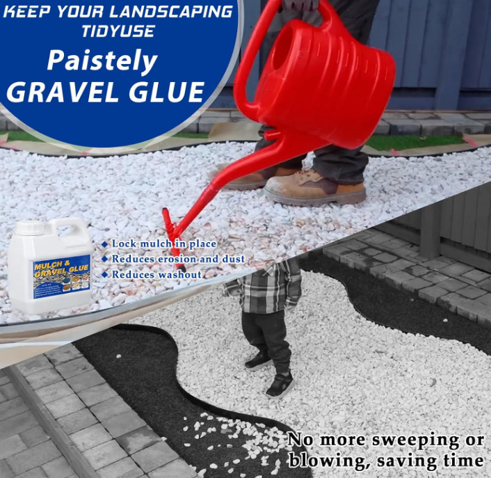 NEW! 128oz Mulch & Gravel Glue for Decorative Landscaping, Rock Stones Wood Bark