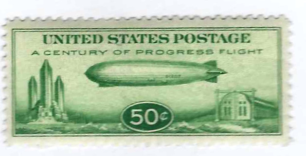 US Scott BABY ZEPP AIR (#C18) Mint Hinged VF-XF Airmail Stamp Cat $45