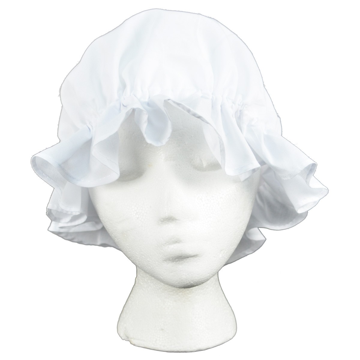 Colonial Amish Mob Cotton Hat Womens White Bonnet Poor Girl/Maid/Pilgrim Costume