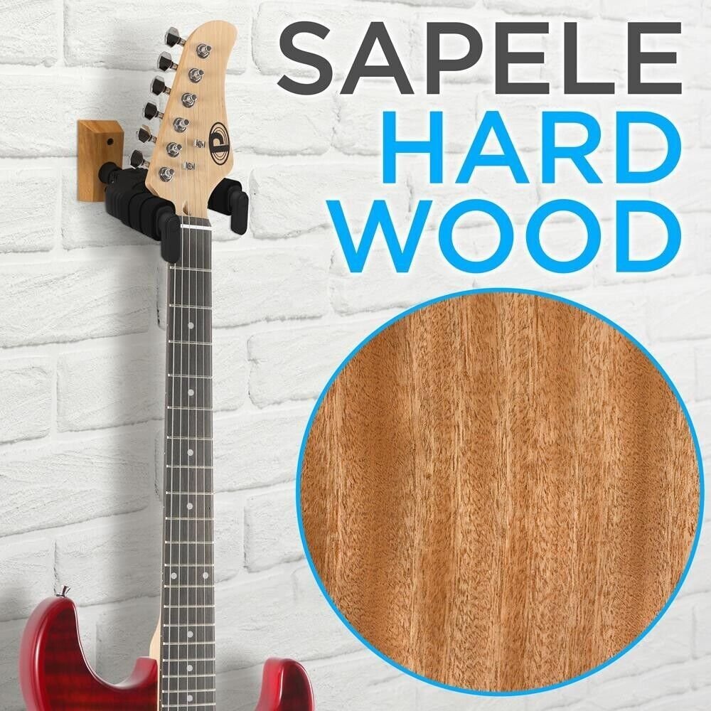 Pyle Guitar Wall Hanger Mount Stand w/ Auto-Lock for String Instruments,