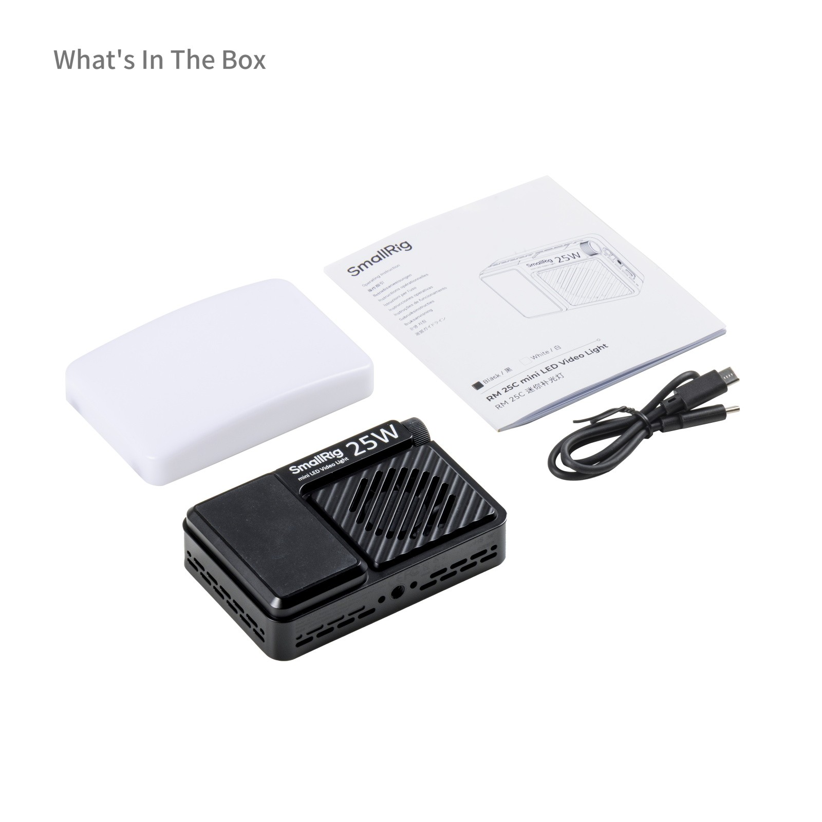 SmallRig RM 25C Mini LED Video Light, 25W RGB, 2500K-10000K, 3070 Lux, Black