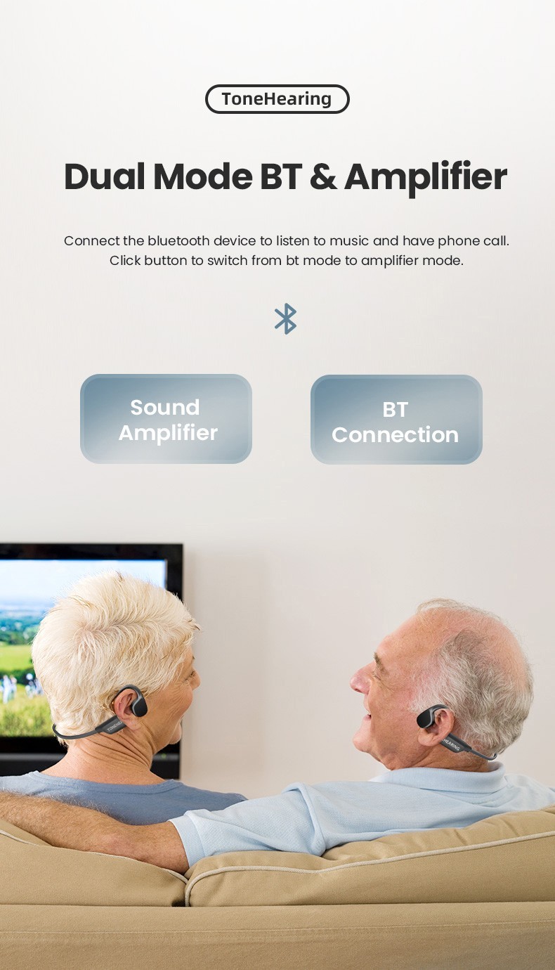 Specially designed noise reducing bone conduction hearing aids for the elderly