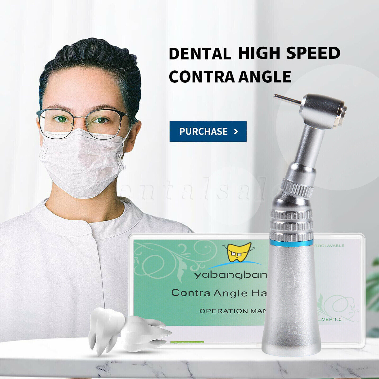 Dental Slow Speed Push Button Contra Angle Handpiece For NSK 1.6mm Friction Grip
