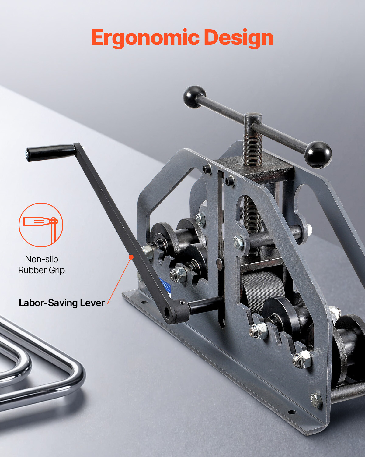 Tube Roller Bender Max 1-1/2" Manual Tube Pipe Roller Bender with 6 Dies