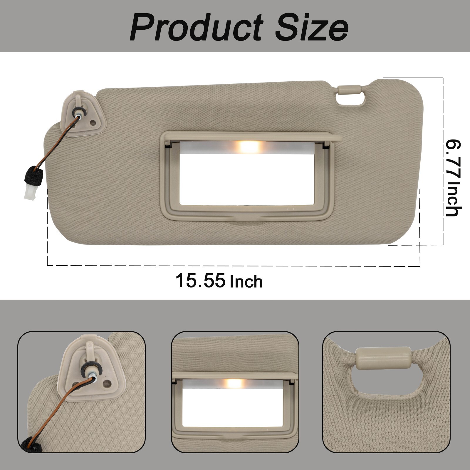 Left Driver Side Sun Visor W/ Light Fits for Nissan Murano2009-2014 96401-1AA1B