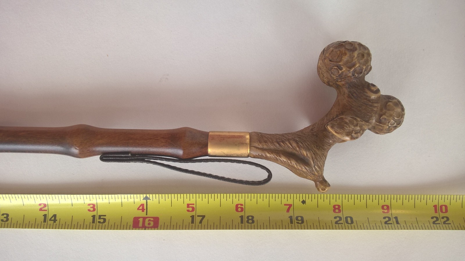 Italian Shoe Horn Italy Original Poodle Dog Head Wood Or Bamboo Extra Long 21.5"