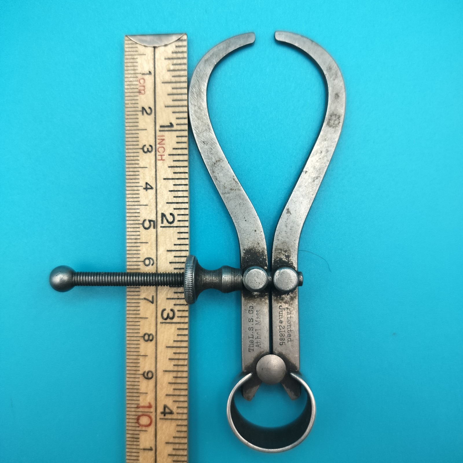 Antique L.S. Starrett Co. Machinist Inside Calipers Patented 1885 Athol Mass