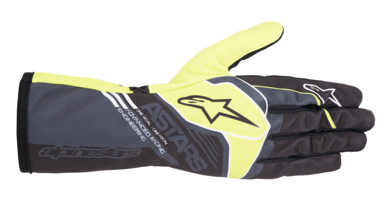 Alpinestars Youth Tech-1 K RACE S V2 CORPORATE Kart Gloves Anthracite/Lime