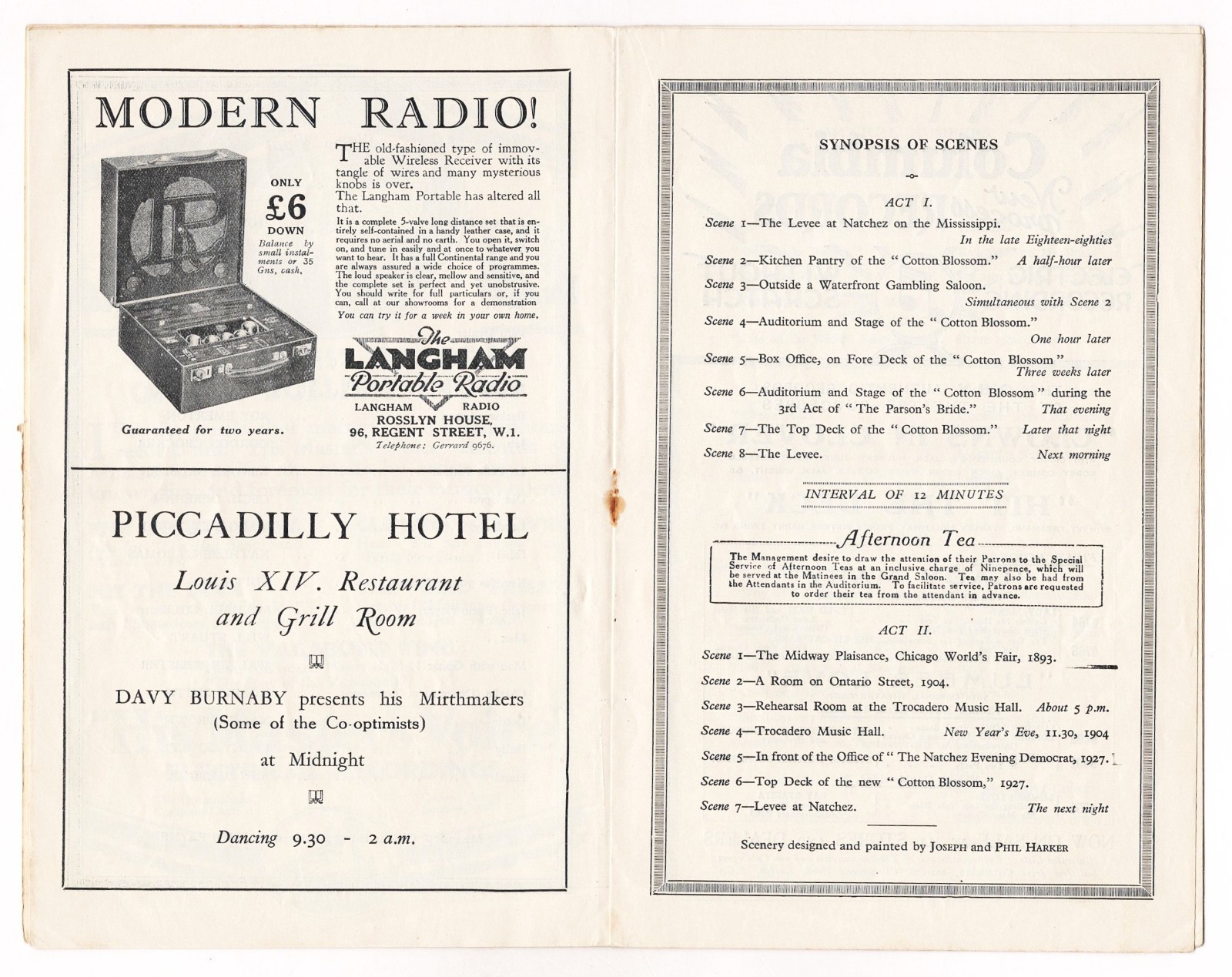 Paul Robeson "SHOW BOAT" Edith Day / Jerome Kern / May 1928 London Playbill