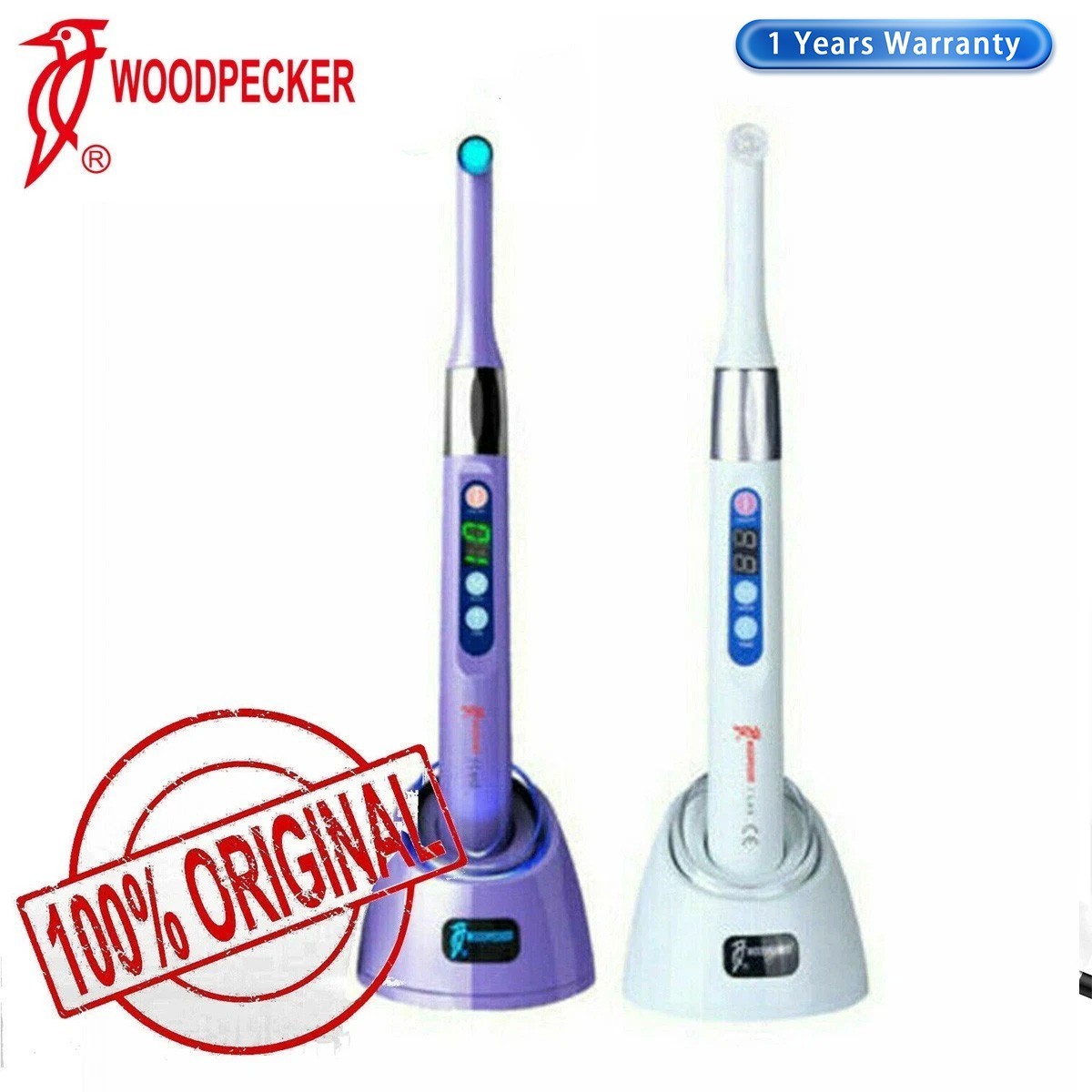 Original Woodpecker iLED Dental Curing Light Lamp Wireless 1 Sec Curing 2500mw