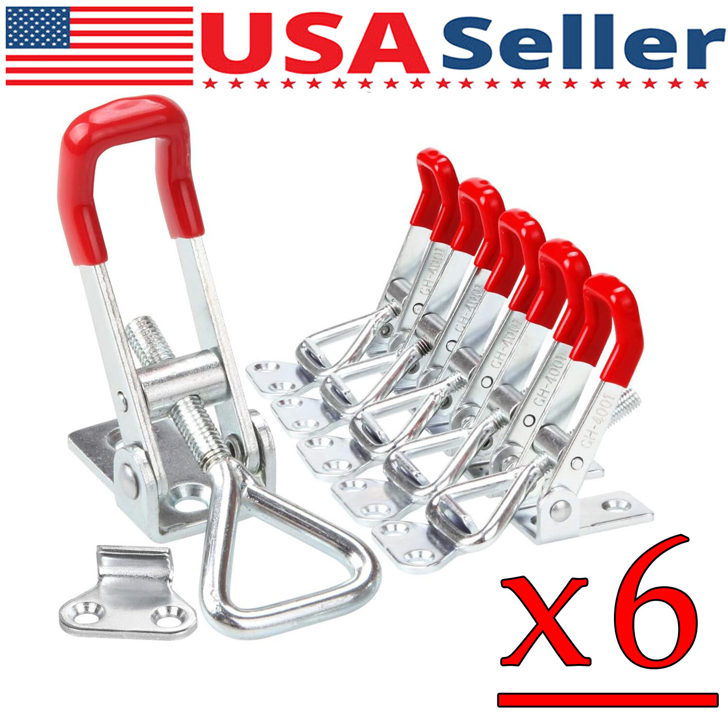 6 X Heavy Duty Steel Toggle Latch Catches Adjustable Lock Clamp For Boxes Case