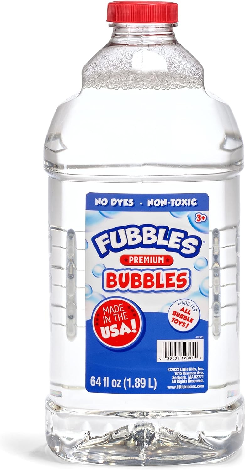 Non-Toxic Bubble Solution 64oz: USA Made Refill for All Bubble