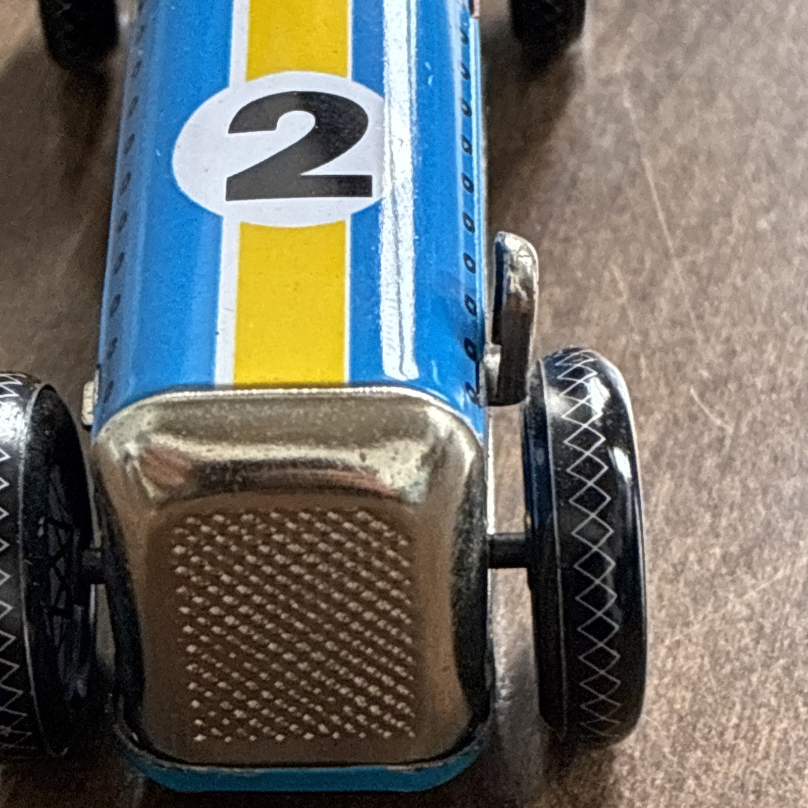 Schylling Speedway Racer Classic Wind-Up Tin Car Driver #2 Blue No BOX Or Key