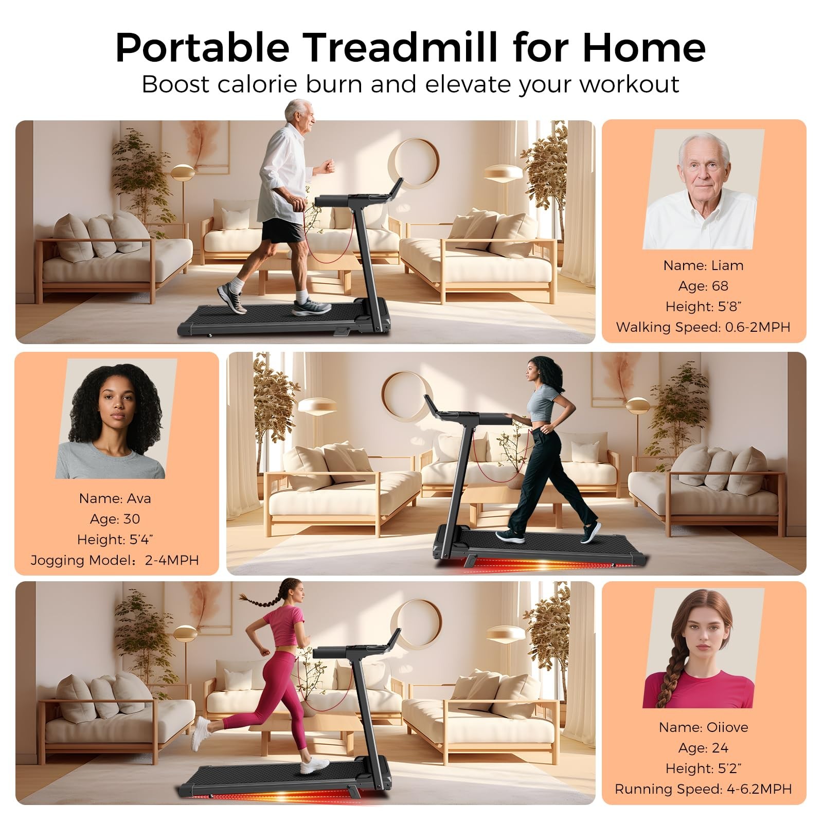 Caminadoras Eléctrica Para Hacer Ejercicio Capacidad De 300 Libras Portátil Casa