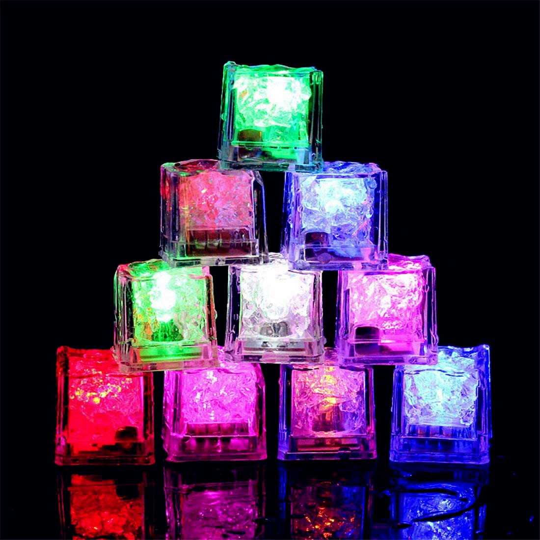 ICE CUBES LEDS light 12 - 576 pack 6 colors  for drinks/parties  free shipping