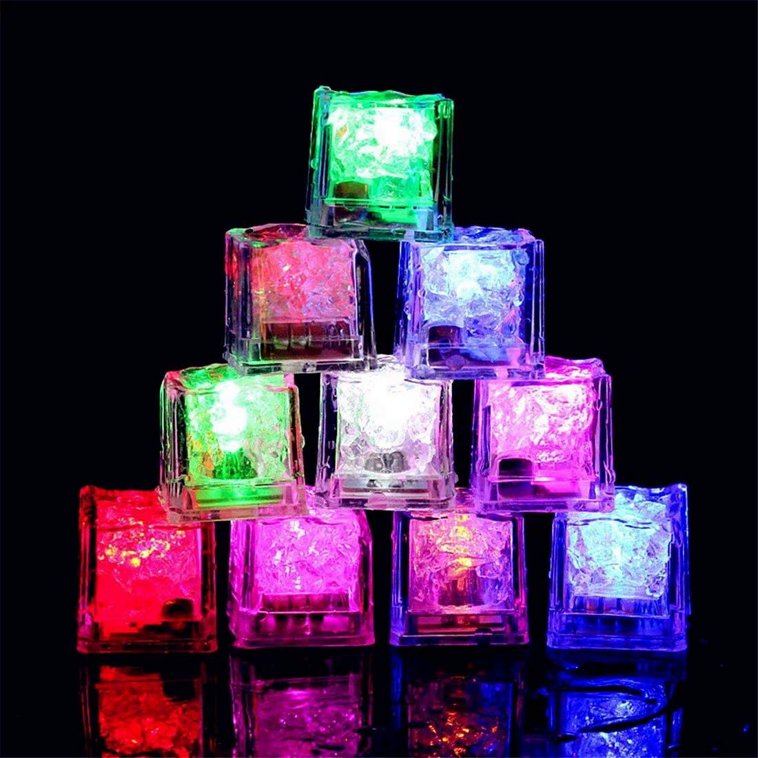 ICE CUBES LEDS light 4 - 576 pack changeable to 6 colors for drinks/parties