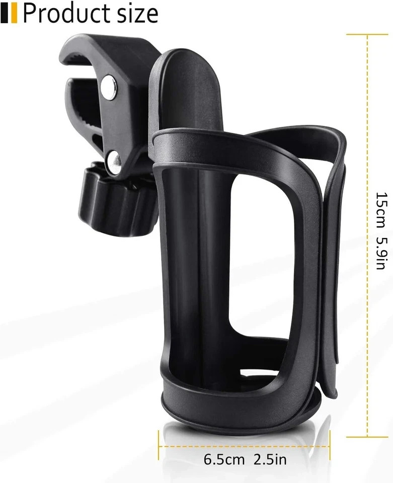 Universal For Wheelchair Walker Rollator Bike Stroller 360° Beverage Cup Holder