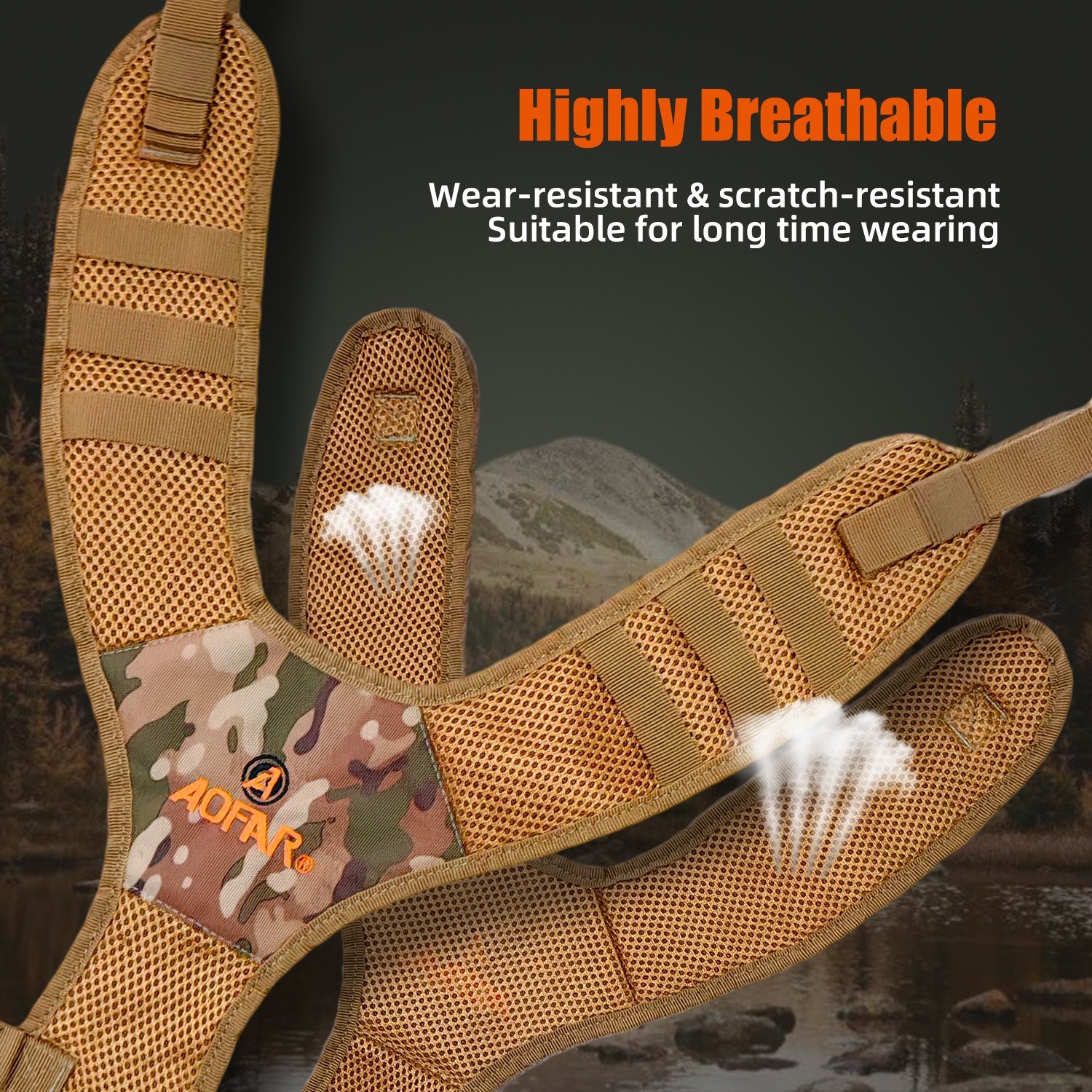 AOFAR Binocular Harness Chest Pack Camouflage Bino Case for Hunting & Hiking