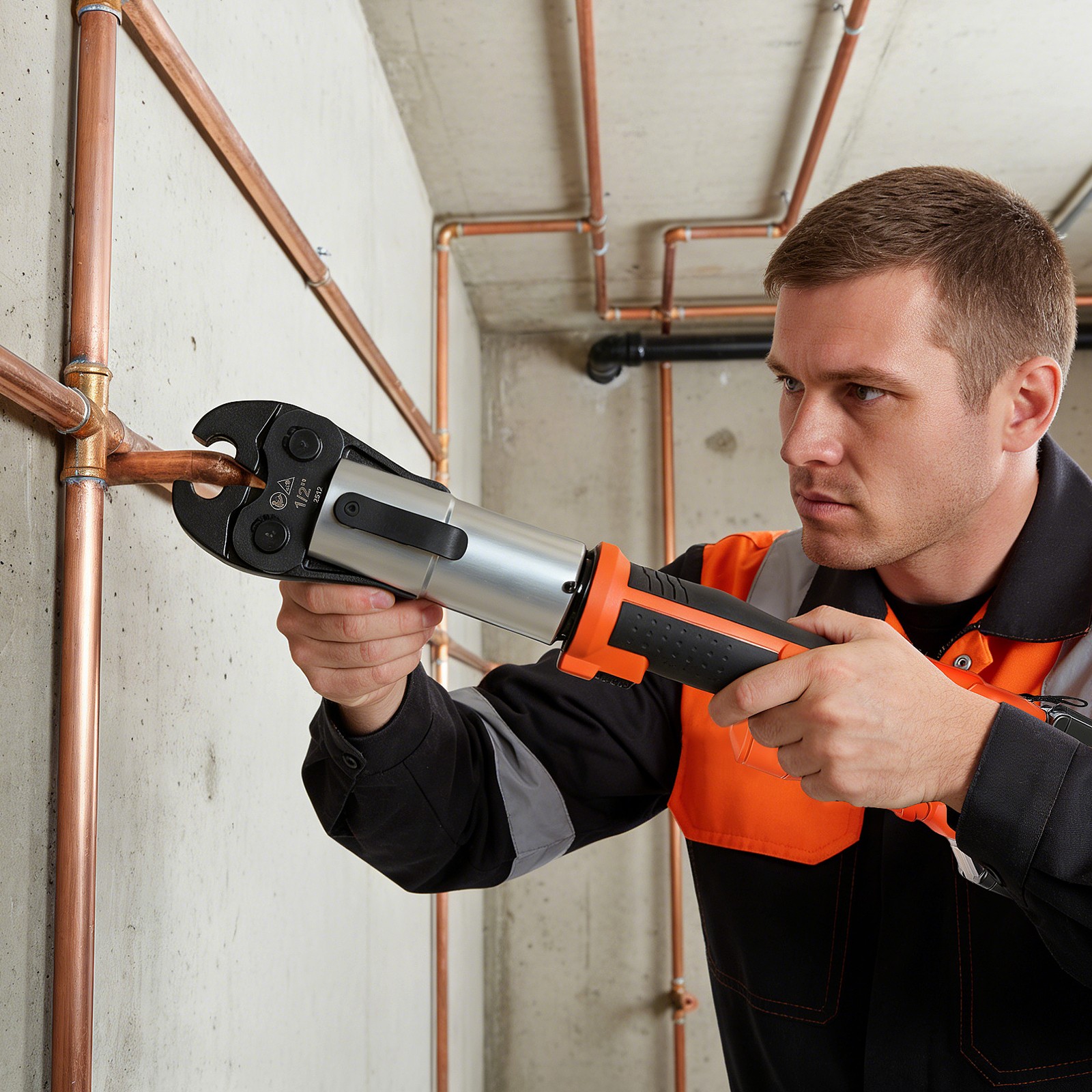 1/2" -2" Pro Press Tool Pipe Crimping Kit Press Tool Battery Kit with 6 Jaws