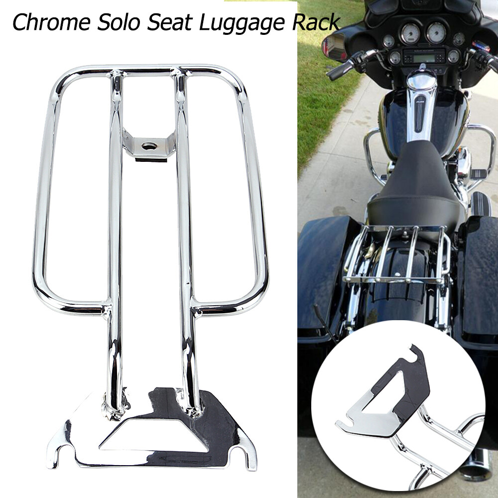 Chrome Rear Solo Seat Luggage Fender Rack For Harley Touring Electra Glide 98-08