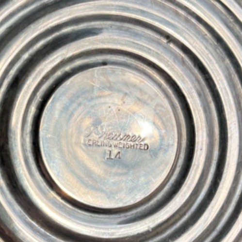 Vintage Preisner No 14 Sterling Silver Weighted 3" tall Candle Holder 240 grams