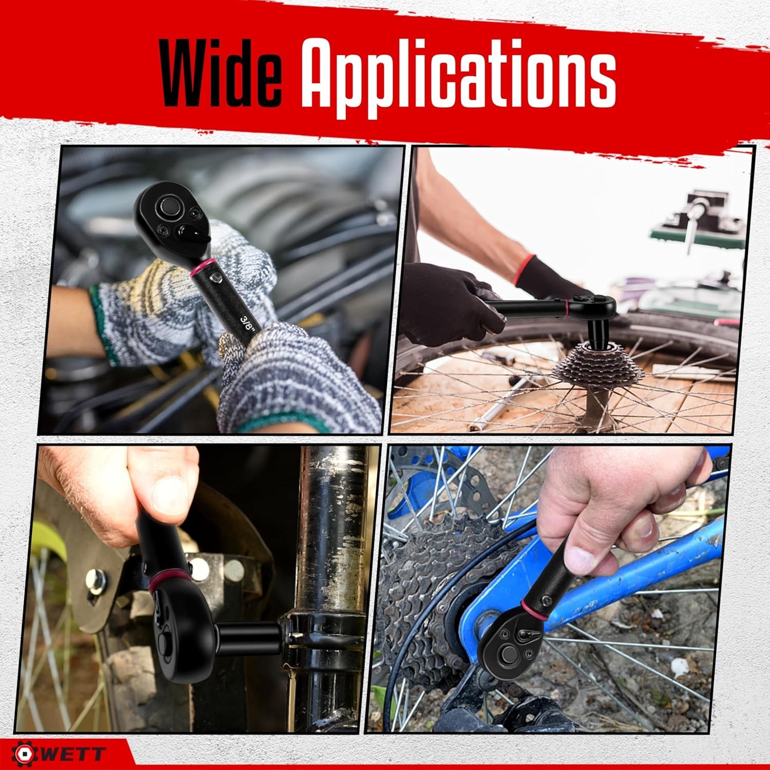 11Pcs Torque Wrench Set, 1/4'' & 3/8'' & 1/2'' Drive Click Torque Wrench, with