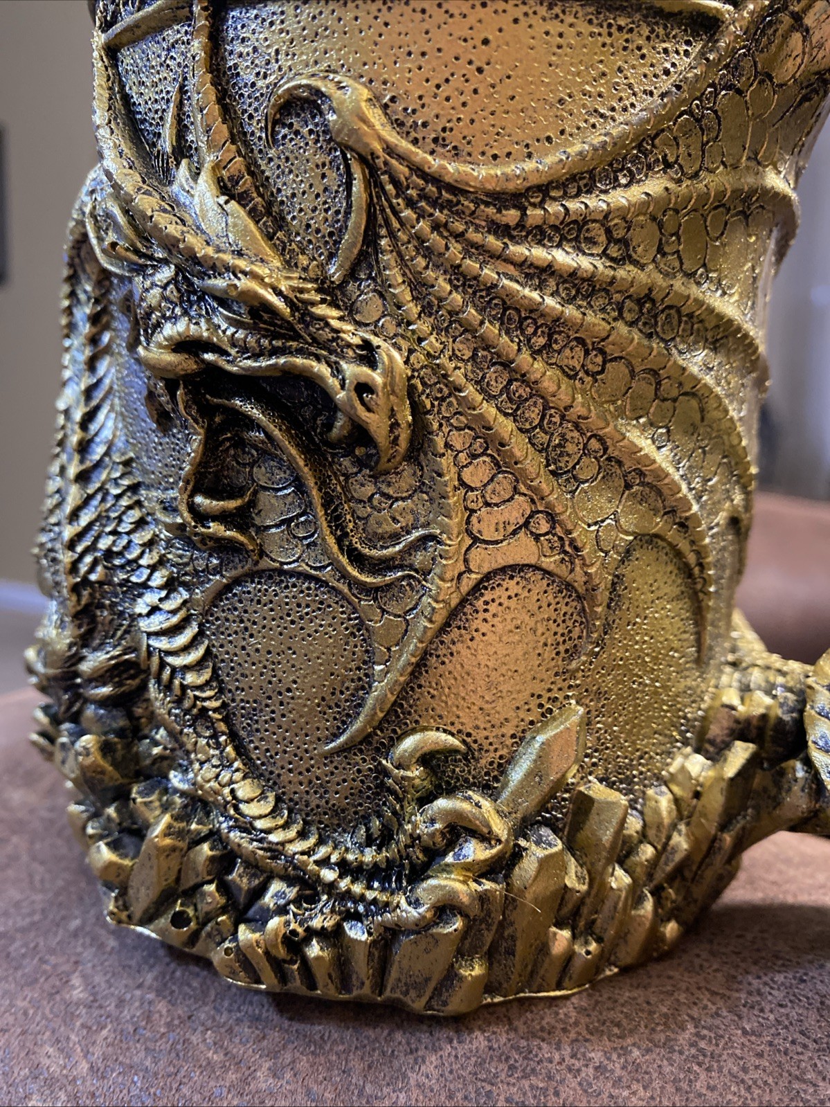 New Dungeon Dragon Jeweled Gemstone Sword Gold Drinking Mug Fantasy Mythical