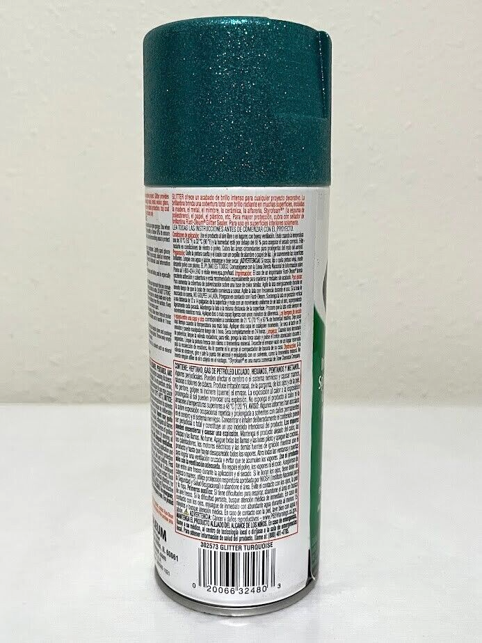 Rust-Oleum Glitter Turquoise Green Spray Paint 10.25 oz Intense Sparkling