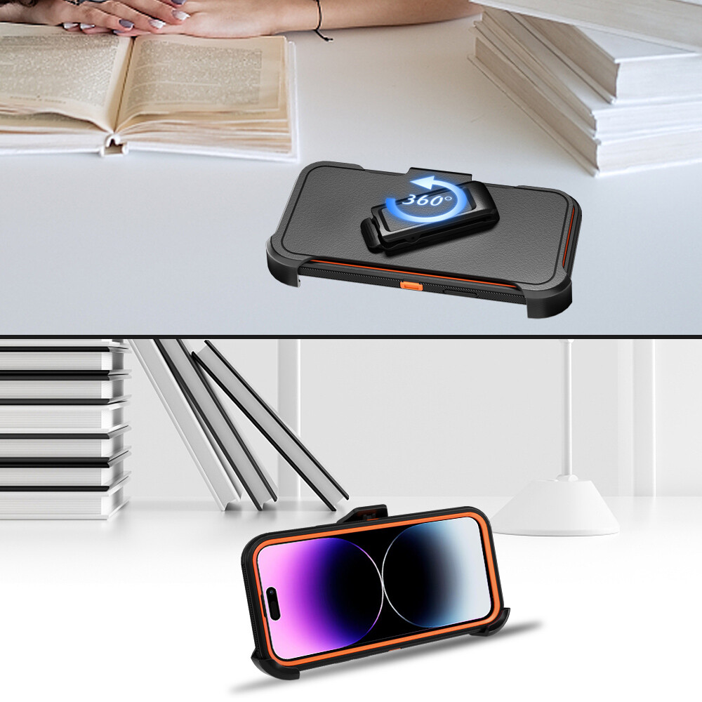 For iPhone 15 Pro Max 14 13 12 11 Shockproof Case Defender Cover With Belt Clip