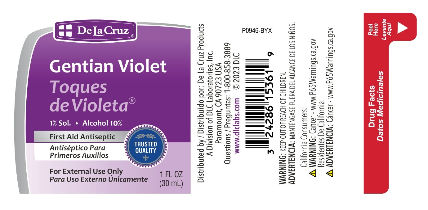 De La Cruz 1% Gent Violet Skin Antiseptic (Violeta Genciana) 1 OZ, 8/2026 3 PACK