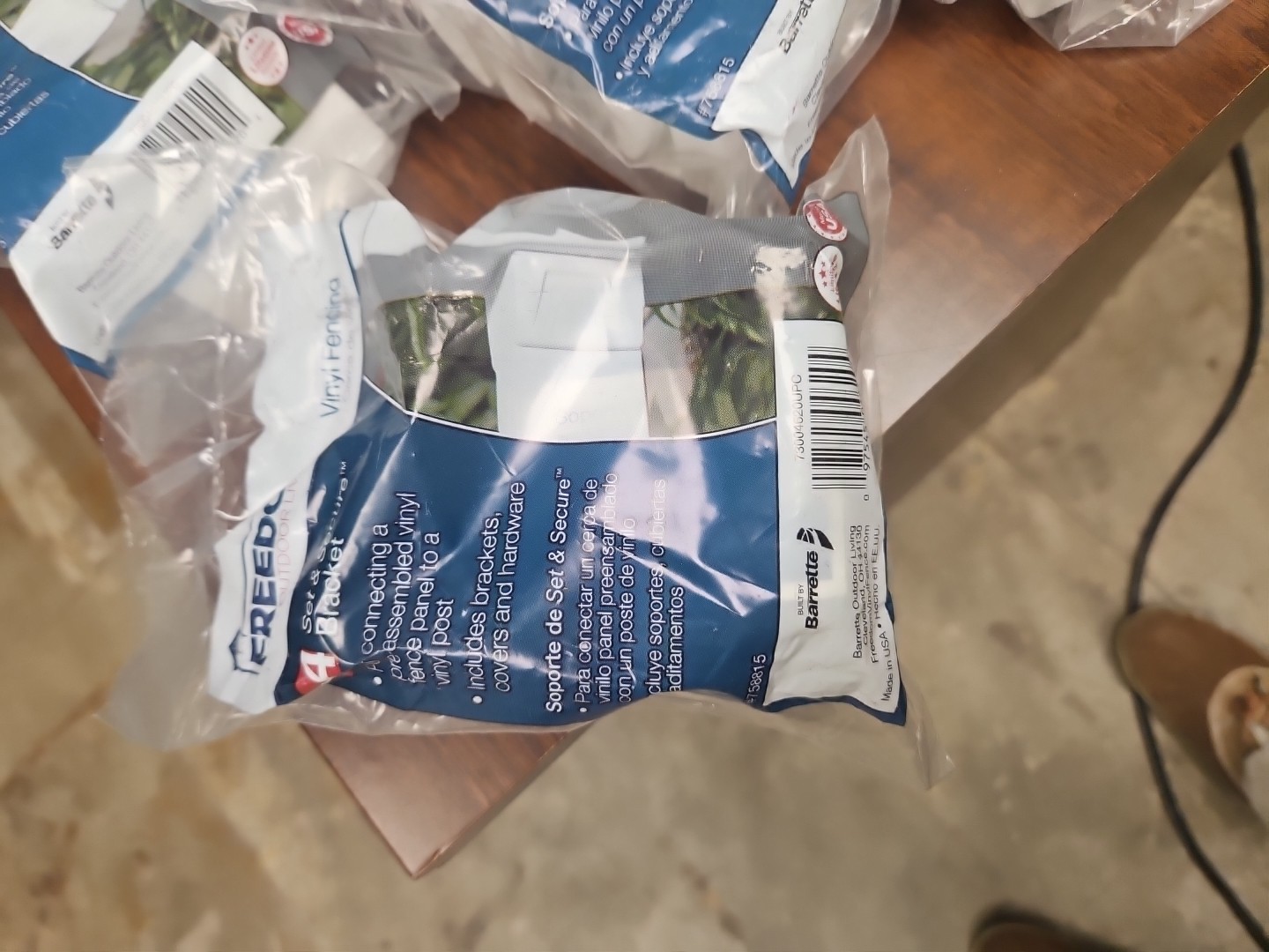 Lot Of 13 packs. FREEDOM Set & Secure Vinyl Fencing Brackets. Product # 758815.