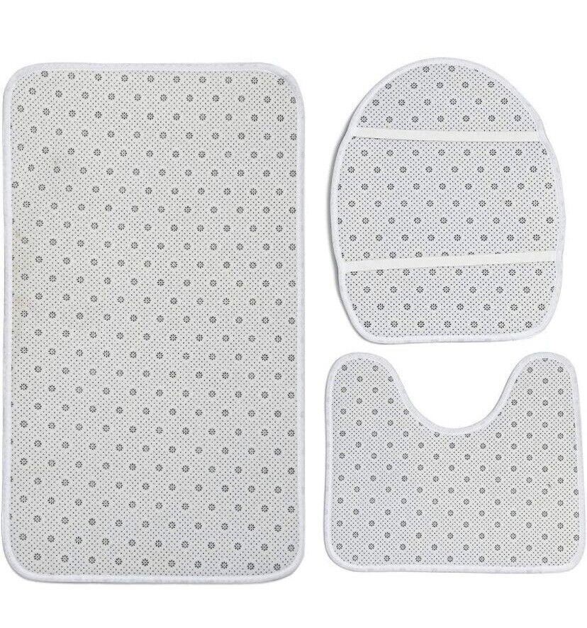 4psc Shower Curtain Set,Toilet Lid Cover,Anti Slip Floor Mat