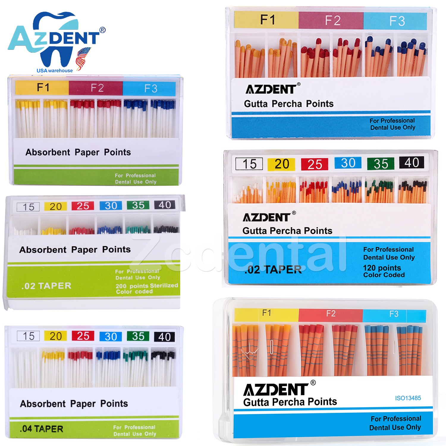 Puntas de gutapercha dental y papel absorbente Endo Endodoncia Absorbent CE&FDA