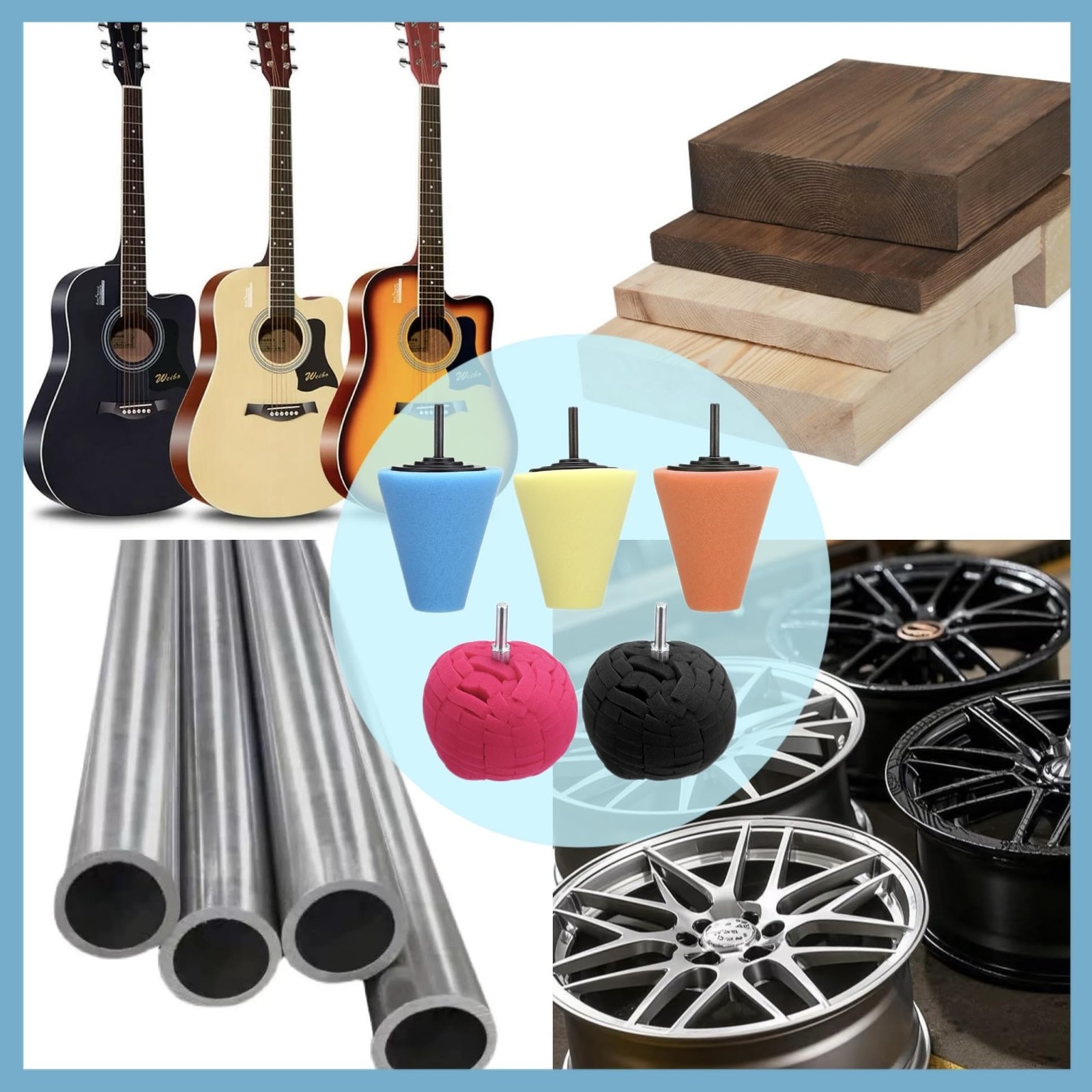 5Pcs Aluminum Polishing Kit Foam Sponge Polishing Balls Wheel Polishing Kit f...