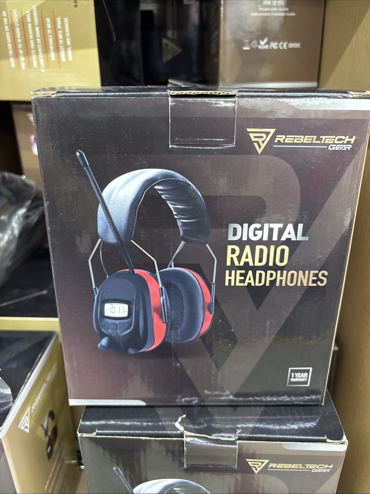 RebelTech Gear Digital Radio Headphones - Noise Reduction Headphone with AM/FM -